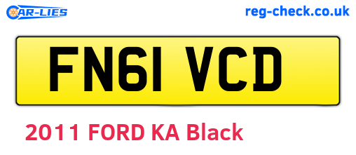 FN61VCD are the vehicle registration plates.