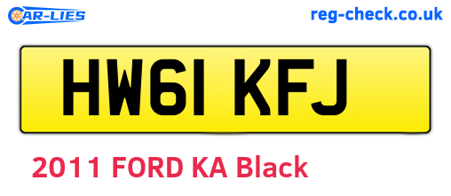HW61KFJ are the vehicle registration plates.
