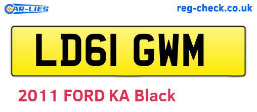 LD61GWM are the vehicle registration plates.