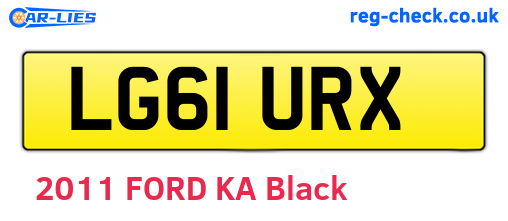 LG61URX are the vehicle registration plates.