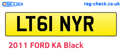 LT61NYR are the vehicle registration plates.