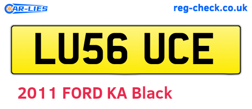 LU56UCE are the vehicle registration plates.