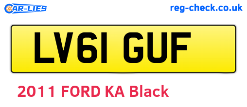 LV61GUF are the vehicle registration plates.