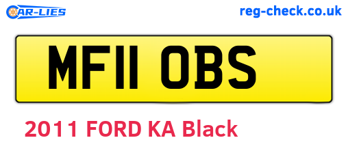 MF11OBS are the vehicle registration plates.