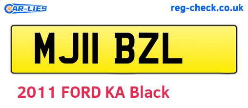 MJ11BZL are the vehicle registration plates.