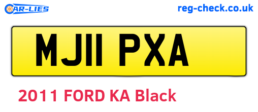 MJ11PXA are the vehicle registration plates.
