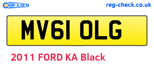 MV61OLG are the vehicle registration plates.