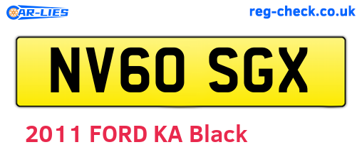 NV60SGX are the vehicle registration plates.