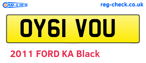 OY61VOU are the vehicle registration plates.
