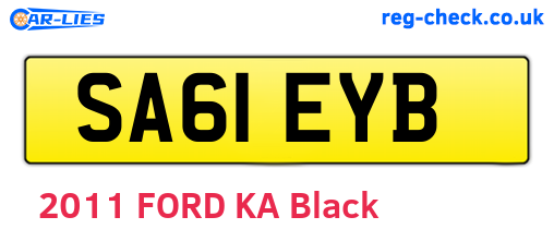 SA61EYB are the vehicle registration plates.