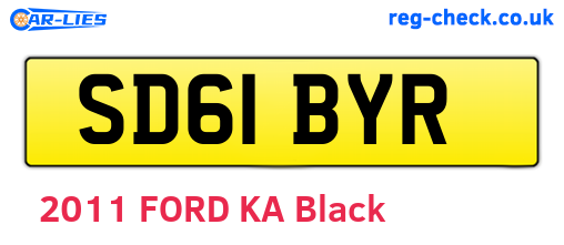 SD61BYR are the vehicle registration plates.