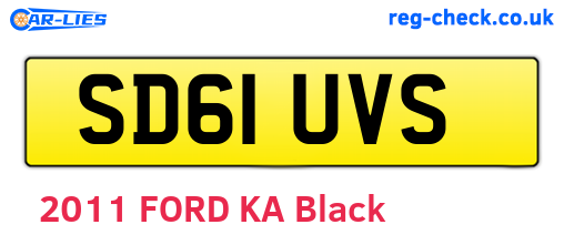 SD61UVS are the vehicle registration plates.