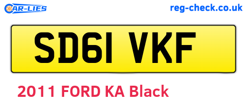 SD61VKF are the vehicle registration plates.