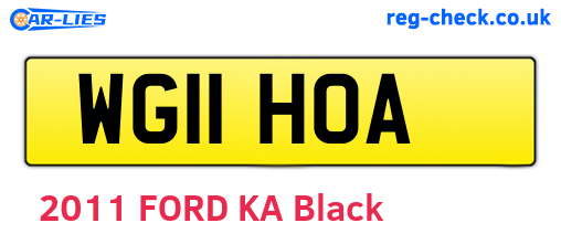 WG11HOA are the vehicle registration plates.