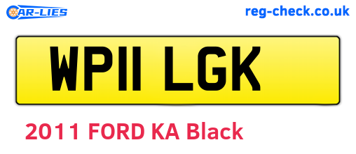 WP11LGK are the vehicle registration plates.