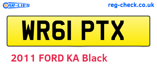 WR61PTX are the vehicle registration plates.
