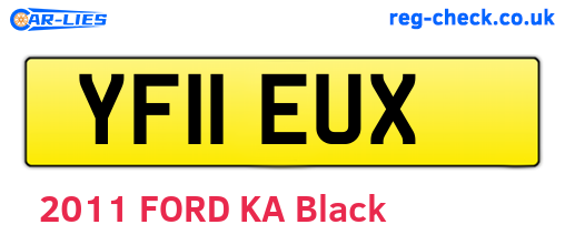 YF11EUX are the vehicle registration plates.