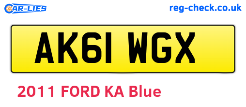 AK61WGX are the vehicle registration plates.