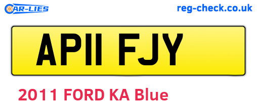 AP11FJY are the vehicle registration plates.