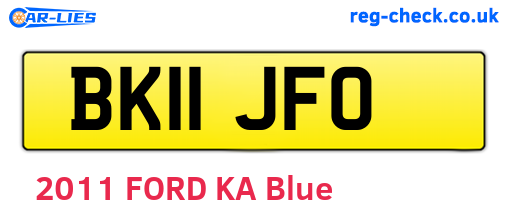 BK11JFO are the vehicle registration plates.