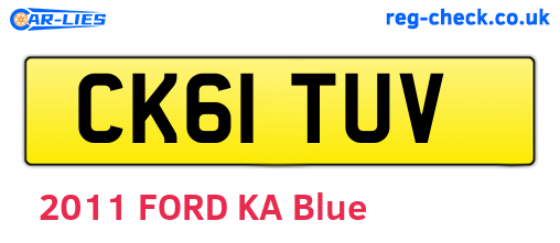 CK61TUV are the vehicle registration plates.