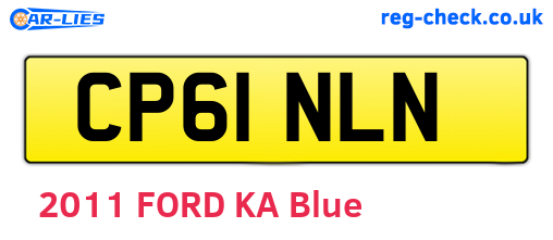 CP61NLN are the vehicle registration plates.