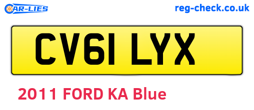 CV61LYX are the vehicle registration plates.