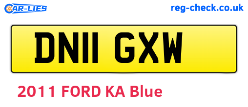 DN11GXW are the vehicle registration plates.