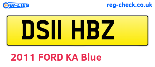 DS11HBZ are the vehicle registration plates.