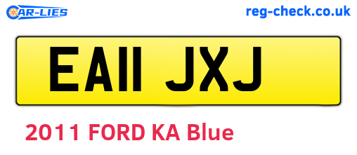 EA11JXJ are the vehicle registration plates.