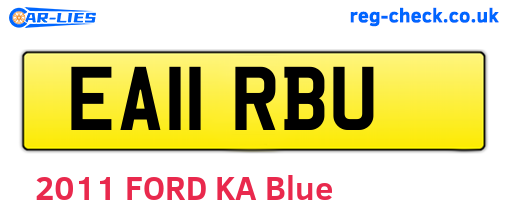 EA11RBU are the vehicle registration plates.