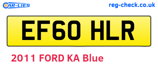 EF60HLR are the vehicle registration plates.