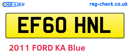 EF60HNL are the vehicle registration plates.