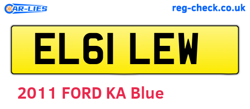 EL61LEW are the vehicle registration plates.