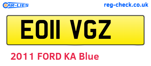 EO11VGZ are the vehicle registration plates.