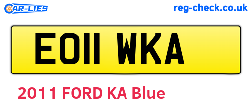 EO11WKA are the vehicle registration plates.