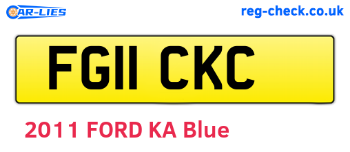 FG11CKC are the vehicle registration plates.