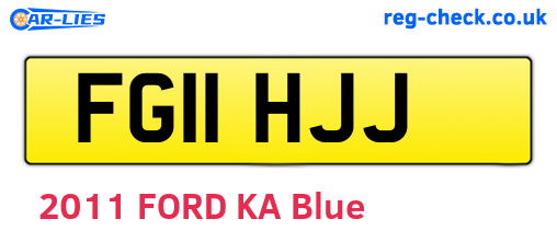 FG11HJJ are the vehicle registration plates.