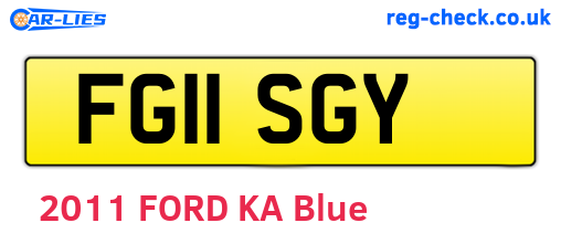 FG11SGY are the vehicle registration plates.