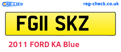 FG11SKZ are the vehicle registration plates.