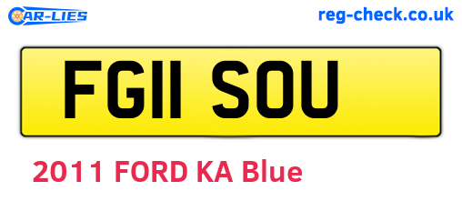 FG11SOU are the vehicle registration plates.