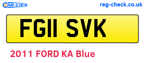 FG11SVK are the vehicle registration plates.