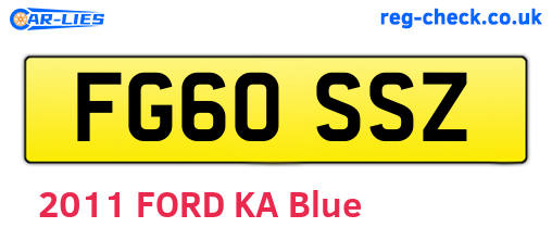 FG60SSZ are the vehicle registration plates.