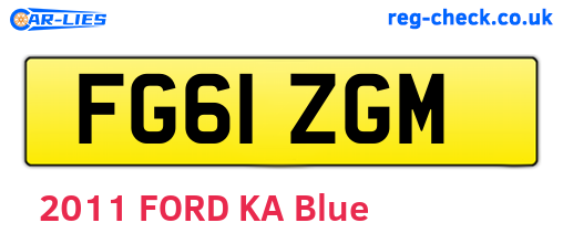 FG61ZGM are the vehicle registration plates.