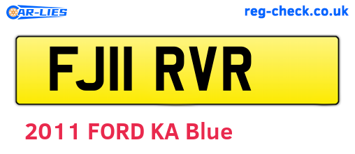 FJ11RVR are the vehicle registration plates.