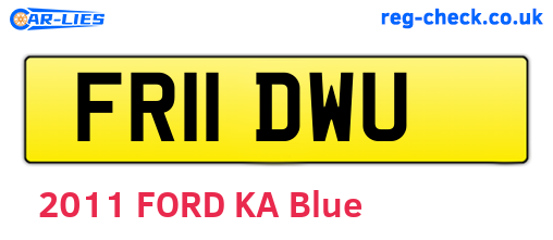 FR11DWU are the vehicle registration plates.