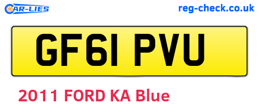 GF61PVU are the vehicle registration plates.