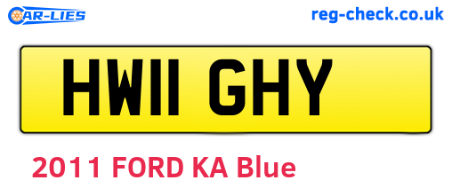 HW11GHY are the vehicle registration plates.