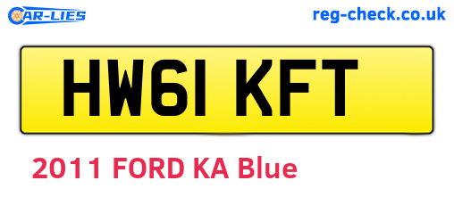 HW61KFT are the vehicle registration plates.