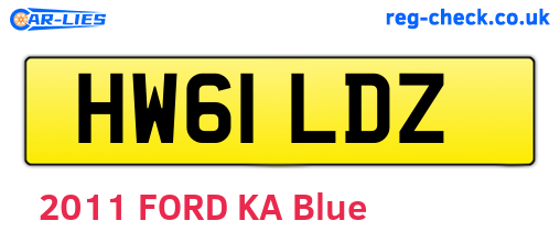HW61LDZ are the vehicle registration plates.